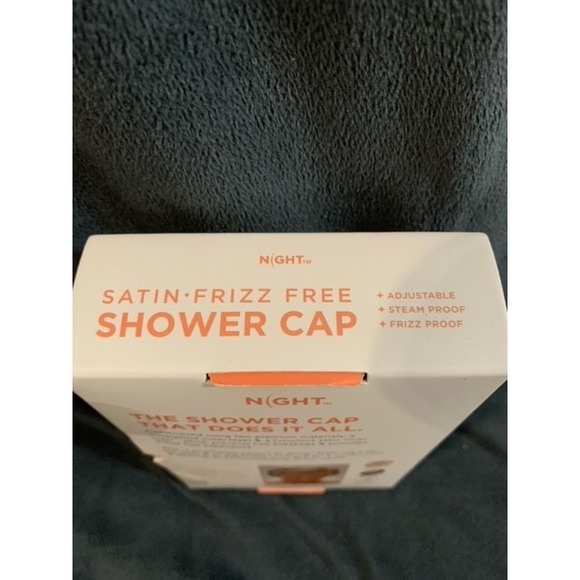 Satin Shower Cap in Champagne & Blush Frizz Steam Proof Perfect Fit 2 Pack - Picture 3 of 3